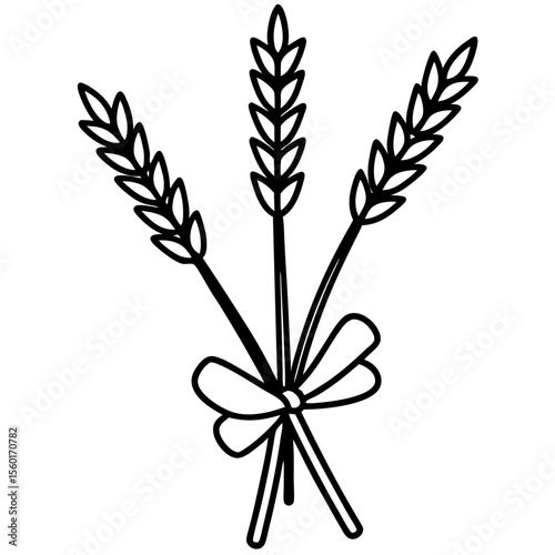 Minimalist Lavender Sprigs Vector Art