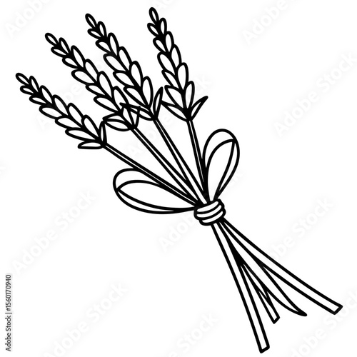 Minimalist Lavender Sprigs Vector Art