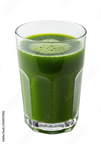Refreshing green drink in a glass, healthy and vibrant, against a black background