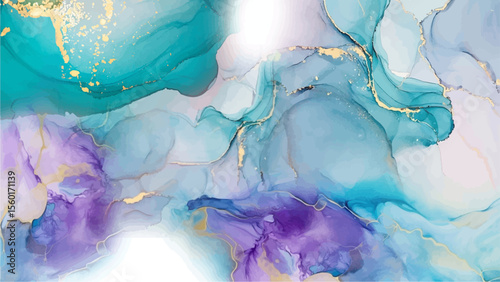 Alcohol ink colors translucent. Abstract multicolored marble texture background. Mixing acrylic paints. Modern fluid art. Alcohol Ink Pattern for paper texture, wallpaper and fabric print