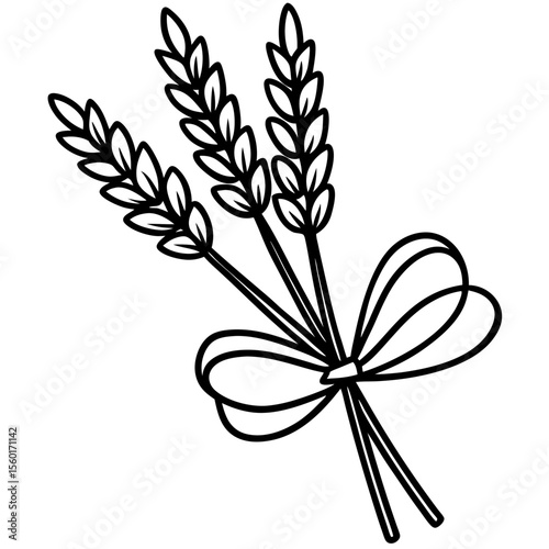 Minimalist Lavender Sprigs Vector Art