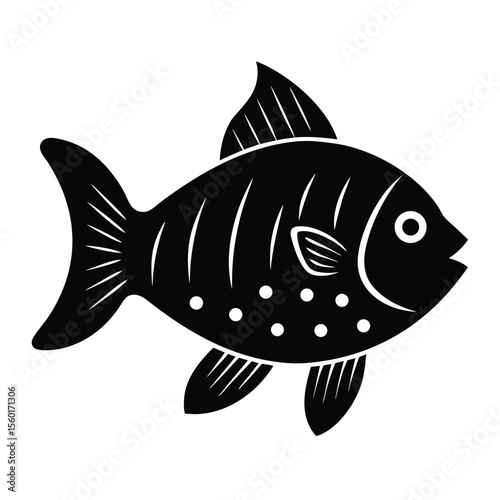 Turning mood sunfish fish silhouette vector on white 