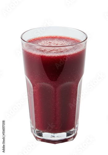 Wallpaper Mural A tall glass filled with a dark red smoothie, featuring a frothy top, sits against black Torontodigital.ca
