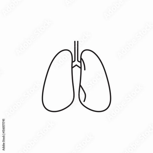 lung organs icon sign vector