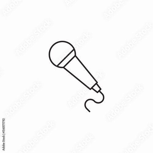 microphone wire icon sign vector