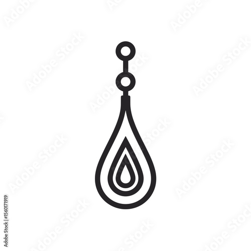 Stylish earring icon in a clean dangling shape.

