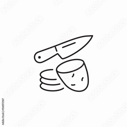potato cut icon sign vector