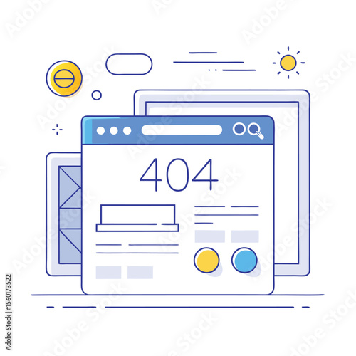 Minimalist 404 Error Page Wireframe Design
