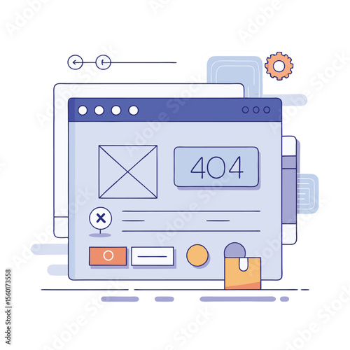 Minimalist 404 Error Page Wireframe Design