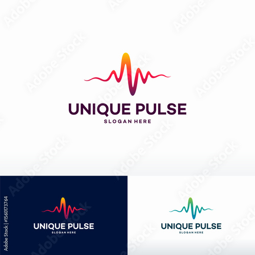Pulse Logo template designs vector illustration, Healthcare logo designs