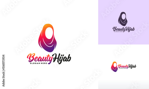 Beauty Hijab logo designs vector, Muslimah Fashion logo template