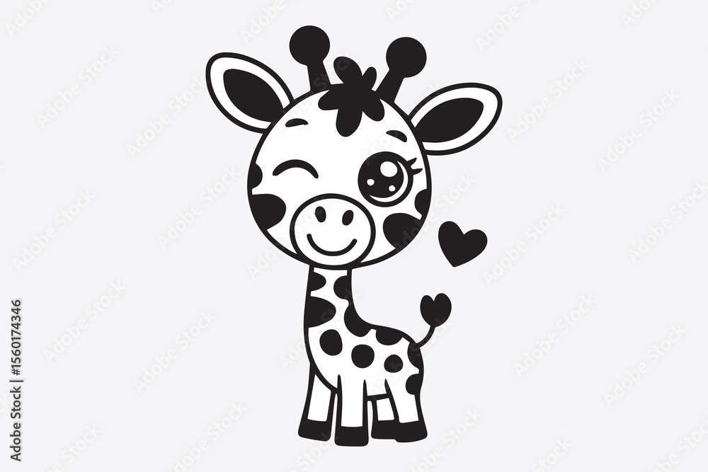 Obraz premium cute giraffe illustration vector