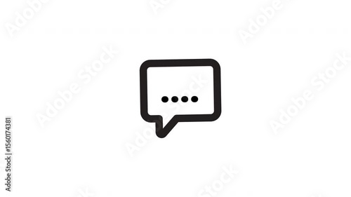 Simple black speech bubble icon suitable for social media, communication apps, online forums, web design, presentations, and digital projects.