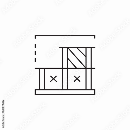 balcony railing design icon sign vector