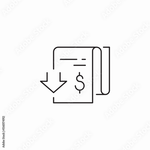 bill payment decrease icon sign vector