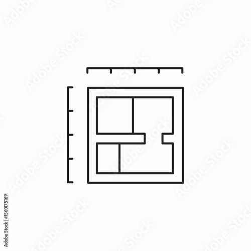 building floor layout icon sign vector