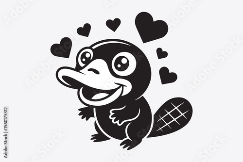cute platypus illustration vector