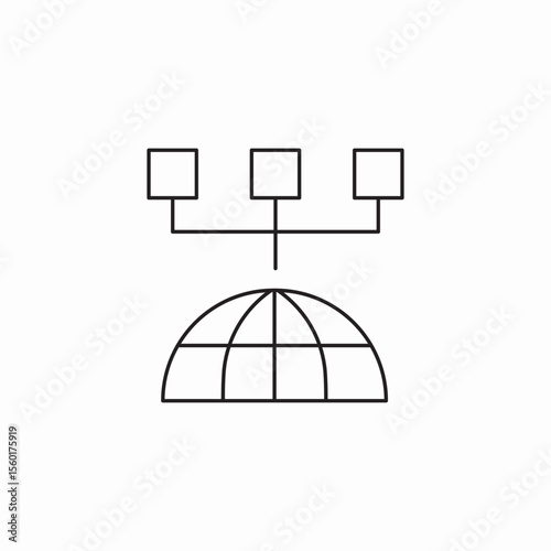 distributed network globe icon sign vector