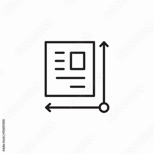 document size measurement icon sign vector
