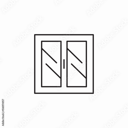 double pane window icon sign vector