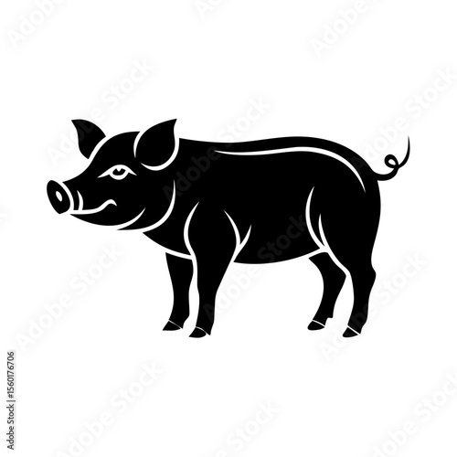 Adorable piglet illustration perfect for farm animal designs. This charming pig image features a cute piglet, showcasing its friendly expression and playful personality. Ideal for children's books.