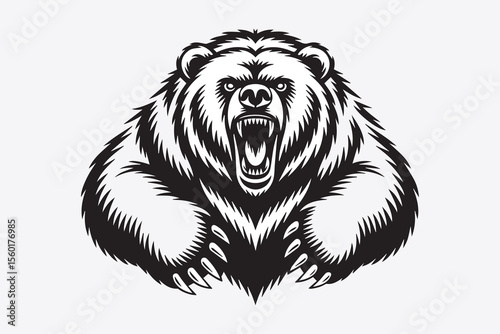  roaring bear illustration vector
