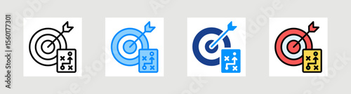 Strategy Goal Icon Collection Set Multiple Style