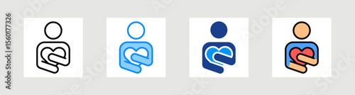 Self Esteem Icon Collection Set Multiple Style