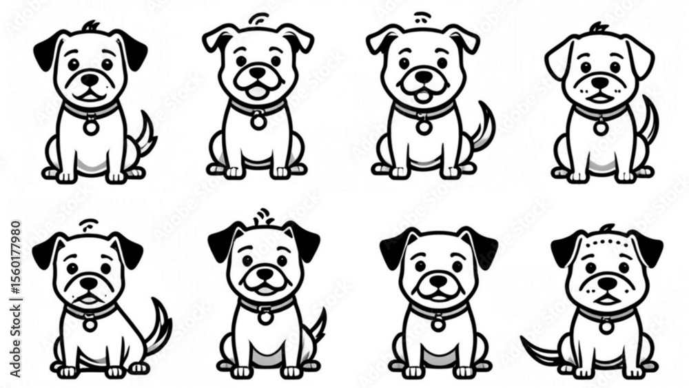 お座りポーズの犬キャラクター集|Sitting Dog Character Collection お座りポーズの犬キャラクター集|Sitting Dog Character Collection