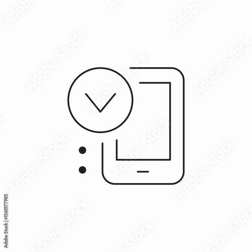 mobile verification complete icon sign vector