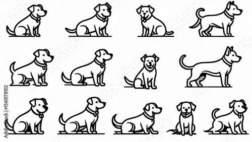 柴犬のシンプルアイコン集｜Shiba Inu Simple Icon Collection