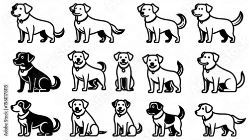 柴犬のシンプルアイコン集｜Shiba Inu Simple Icon Collection