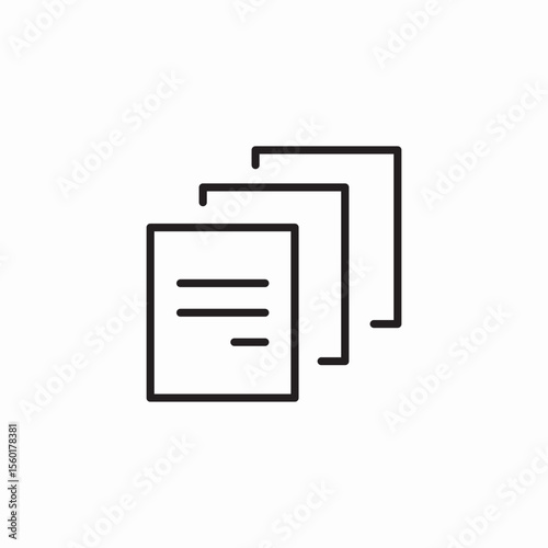 multiple document pages icon sign vector