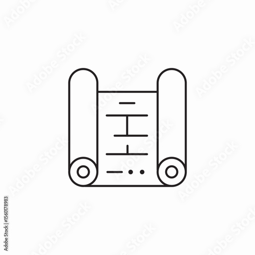 rolled document scroll icon sign vector