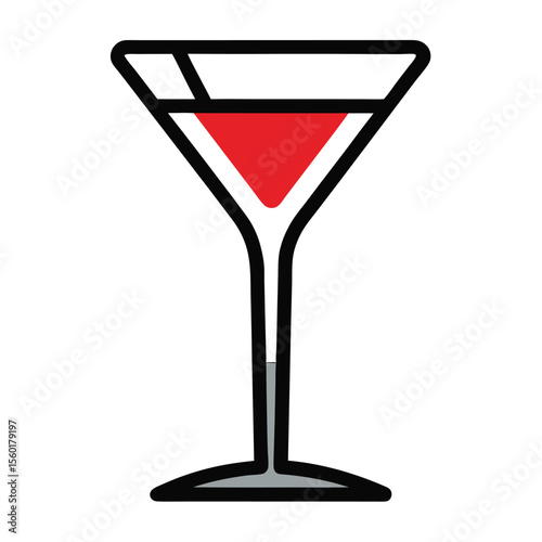 Cocktail glass drink alcohol lemon straw Premium Vector
