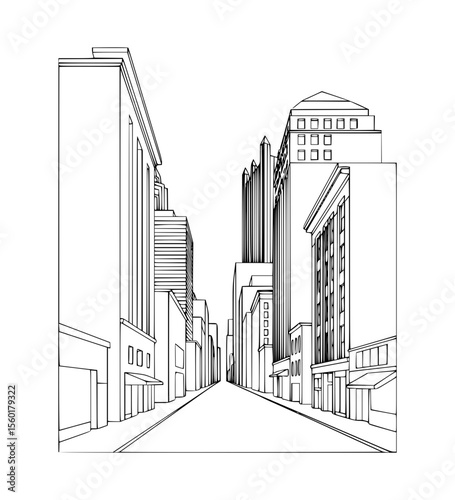 Line Art of Fifth Avenue, Pittsburgh