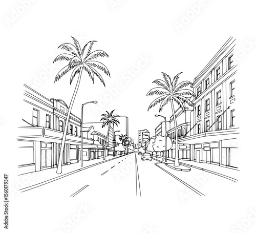 Line Art of Florida Road, Durban