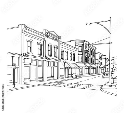 Line Art of Fort Street, Victoria BC