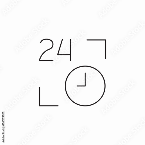 twenty four time icon sign vector