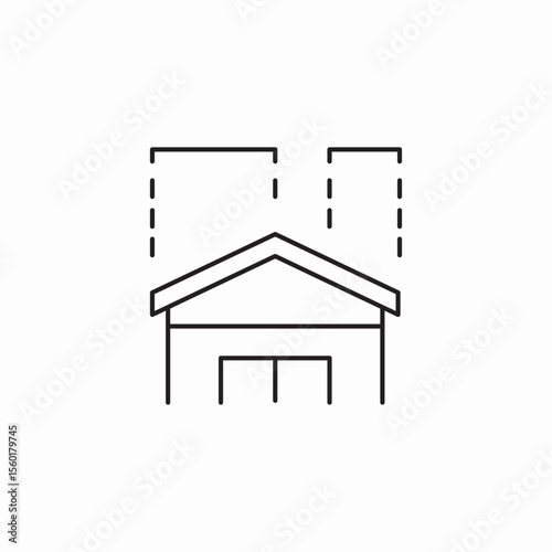warehouse building plan icon sign vector