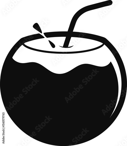 Coconut pictogram Premium vector