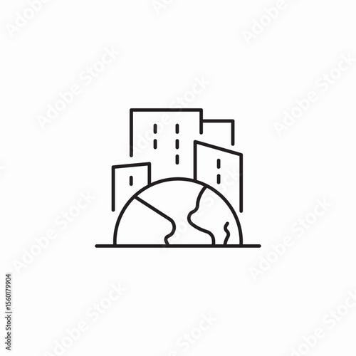 world city global icon sign vector