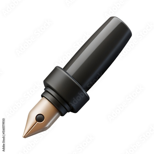 Stylish 3D Fountain Pen Icon - Professional Writing & Signature Tool
