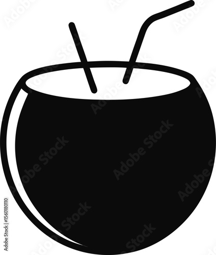 Coconut pictogram Premium vector