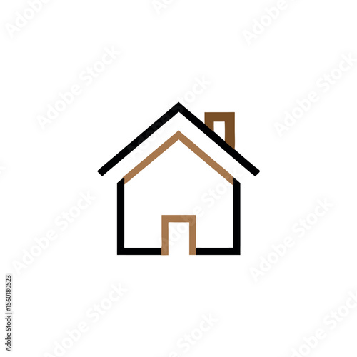 Minimalist vector home icon, simple black outline house symbol, perfect for web, mobile apps, user interface design, real estate, or navigation concepts. Isolated on white background