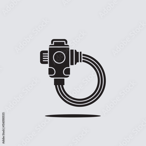 Minimalist black bicycle lock icon graphic depicting security and prevention of theft on a light background