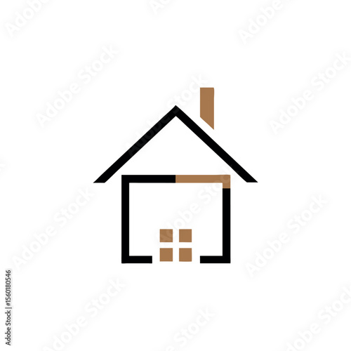 Minimalist vector home icon, simple black outline house symbol, perfect for web, mobile apps, user interface design, real estate, or navigation concepts. Isolated on white background