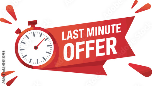 Last minute offer countdown timer vector illustration for promotion sale discount deal marketing limited time
