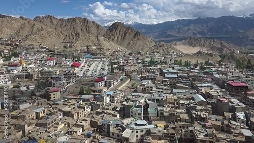 Wide shot of Leh, India, capital of Ladakh