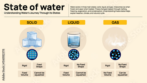 States of Matter Infographic - Solid, Liquid, and Gas Explained for Students